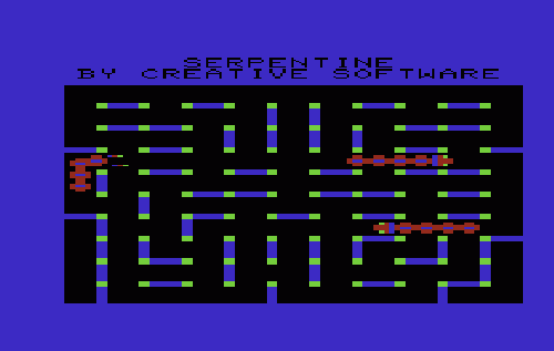 Serpentine title screen for Vic-20
